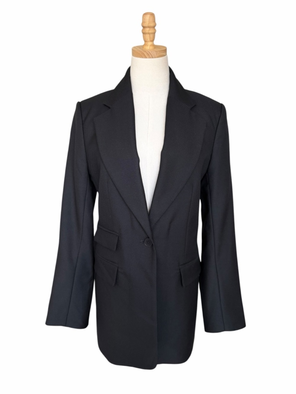 Banana Republic Lido Sculpted Wool Blazer Black Sz 12 - Picture 3 of 11